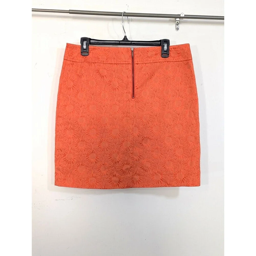 Postmark Anthropologie Textured Orange Sunburst Skirt - Size 10 Womens